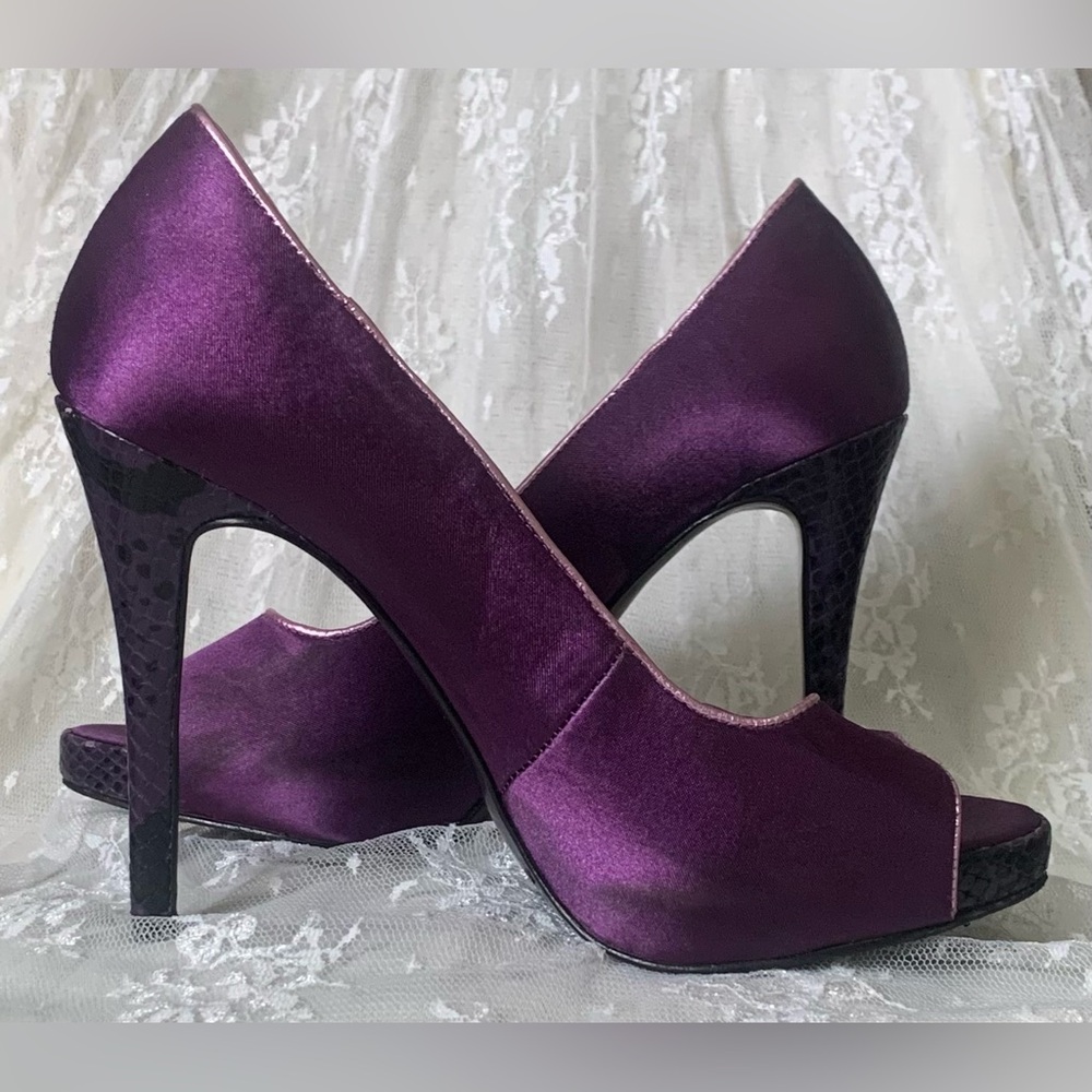 Neda by Bebe-LIMITED/DISCONTINUED! Peep-toe/platform stilettos.